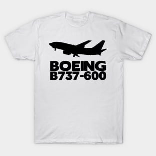 Boeing B737-600 Silhouette Print (Black) T-Shirt